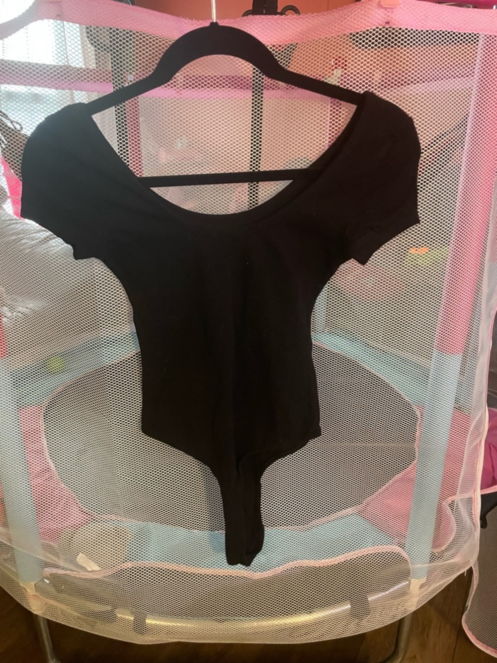 Bozzolo Black Scoop Neck Short Sleeve Bodysuit